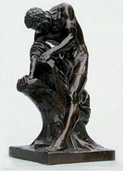 ECOLE FRANCAISE Milon de Crotone. Épreuve en bronze, fonte d'édition multiple anonyme...