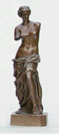ECOLE FRANCAISE La Vénus de Milo. Épreuve en bronze, fonte d'édition multiple anonyme...