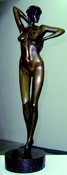 Olga TOBRELUTS (née en 1970) Erine, 2007, sculpture, bronze et vernis couleur, hauteur...