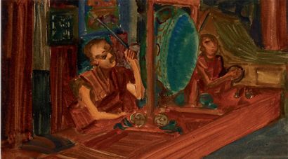 Alexander IAKOVLEFF (1887-1938) Scène orientale, 1918, aquarelle et gouache sur papier,...