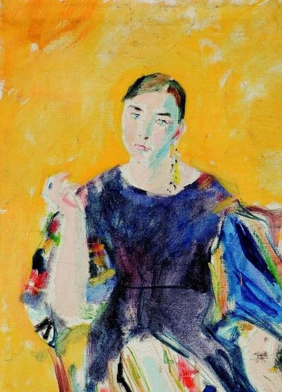 Anatoly ARAPOV (1876-1949) Portrait de Mme Ospensky, vers 1940 huile sur toile, signée,...