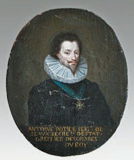 ÉCOLE FRANCAISE du premier tiers du XVIIe siècle Portrait d'Antoine Potier, chevalier,...