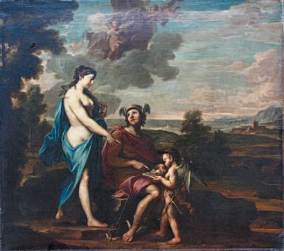 ÉCOLE ROMAINE du XVIIe siècle Entourage de Giovanni Lanfranco (1582-1647) Vénus dictant...