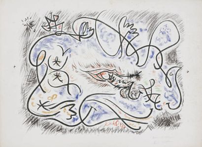 André MASSON (1896-1987) "EROTIQUE" Lithographie sur papier signé en bas à droite,...