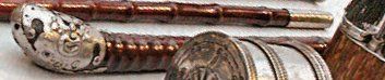 null PIPE dite "Union Pipe" en bambou et métal argenté. Chine, XIXe siècle. Long....