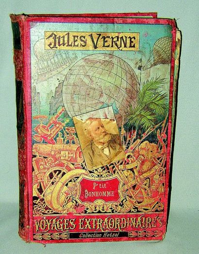 null « P'tit Bonhomme » par Jules VERNE. Edition originale HETZEL. Mauvais état,...