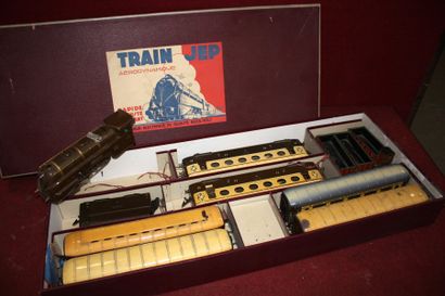 null Coffret train JEP comprenant motrice Tander, wagon Pullman, trois wagons voyageurs,...