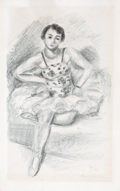 Henri MATISSE Danseuse assise (planche de la suite des Dix danseuses). 1927. Lithographie....
