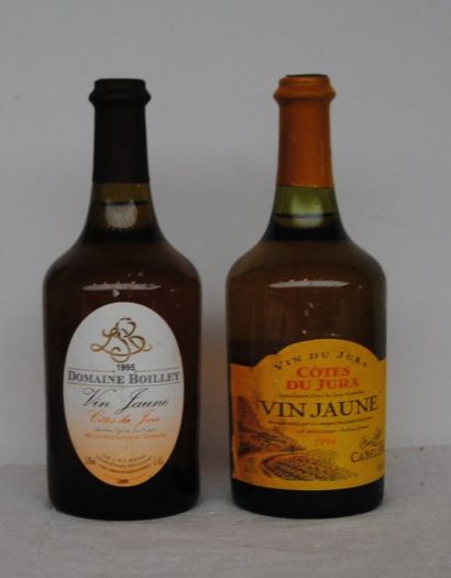 null 2 BTS DE VIN JAUNE COTES DU JURA CABELLIER 1994 ET DOMAINE BOILLEY 1995 ( etiq...