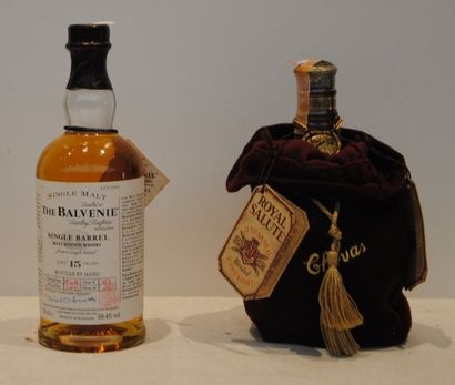 null LOT DE 1 CARAFE CHIVAS 21 ANS ET 1 BALVENIE 15 ANS