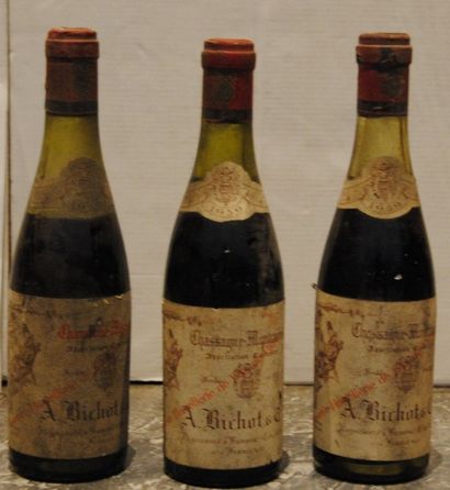 null 3 d.bout 2 Chassagne rouge Bichot 1959 (1ntlb), 1 Chambolle Musigny 1959 (demi...