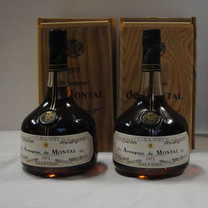 null 2 bout BAS ARMAGNAC DE MONTAL 1971 ET 1972 'coffrets bois)