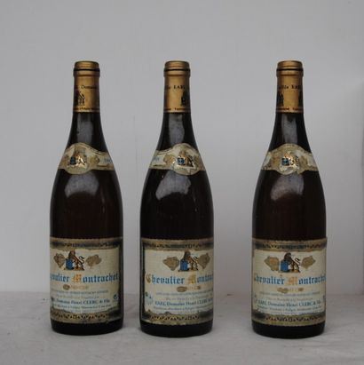 null 3 bout PULIGNY MONTRACHET CHEVALIER MONTRACHET CLERC 1995 (ETIQ LEG TACHEES...