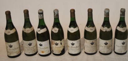 null 8 bout CLOS BAUDOUIN VOUVRAY PRINCE PONIATOWSKY 1983 (1 BASSE, ETIQ TACHEES,...