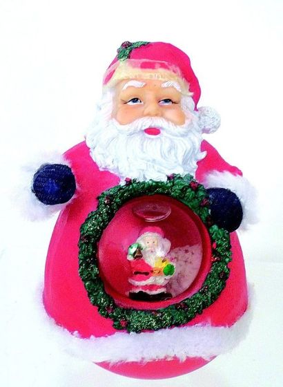 null «Père Noël» boule, boule à neige en résine en verre.
H 16 cm