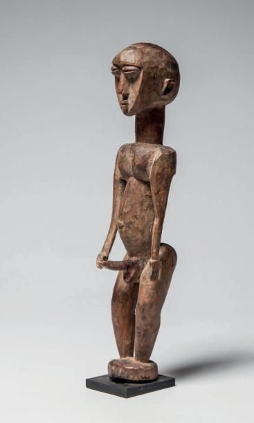null LOBI, Burkina Faso. Statuette
Lobi-Dagari masculine tenant dans sa main droite...