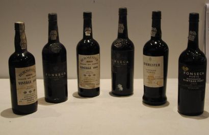 null 6 bout PORTOS VINTAGE : 1 FONSECA 1985, 1992, 2001, 1 BURMESTER 2003, 1991,...