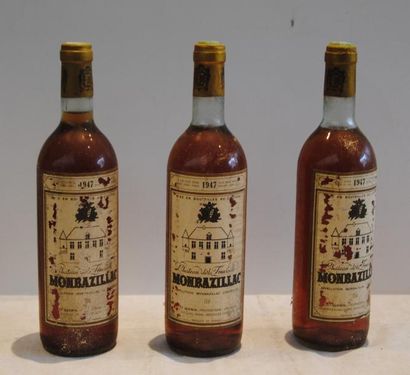 null 3 bout MONTBAZILLAC DOMAINE DE LA FONVIEILLE 1947 (2 NTLB,étiq aîmées)