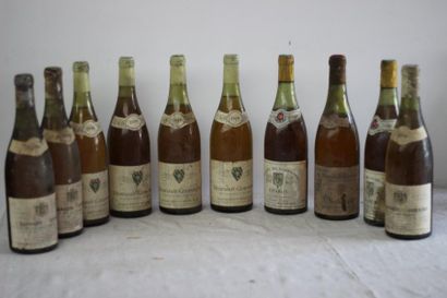 null LOT DE 10 BTS : 4 MEURSAULT-GENEVRIERES 1979 ( 3 à 2 cm, 1 à 3 cm; etiq sales),...