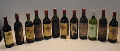 null 12 bout DE VIN DIVERS DONT CHT LAURETTE 1982 ET 1988, CHT PARENCHERE ETC (etiq...