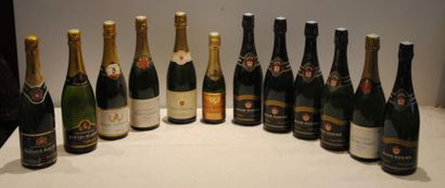 null 12 flac 5 BLLES CHAMPAGNE ALAIN RODIER BRUT GRANDE RESERVE, 1 DEMIE BOUT CHAMPAGNE...
