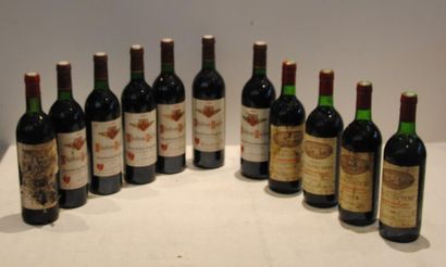 null 11 bout 4 CHT FLEUR LESCOURS ST EMILION 1982 (NLB étiq tachées), 6 CHT ROZIER...