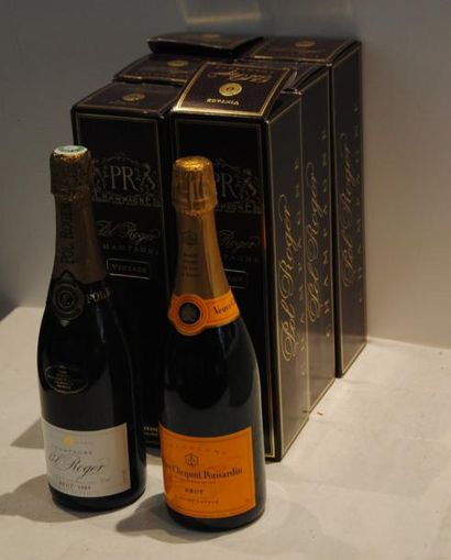 null 7 bout 6 CHAMPAGNE POL ROGER 1989, 1 CHAMPAGNE VEUVE CLICQUOT