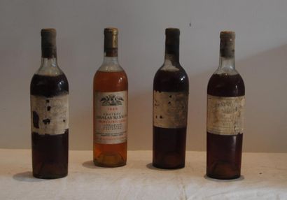 null 4 bout SAUTERNES : 3 CHT RIEUSSEC 1952 (DEBUT), 1 CHT SIGALAS RABAUD 1969
