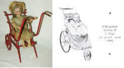 null Petit « Bébé chaise », jouet mécanique à pousser de fabrication allemande représentant...
