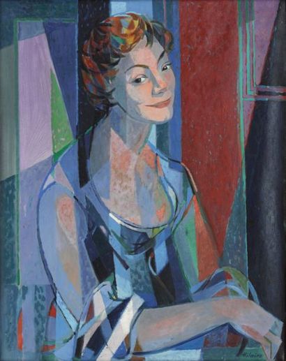 null Camille HILAIRE (1916-2004)
Portrait de femme 
Huile sur toile signée en bas...