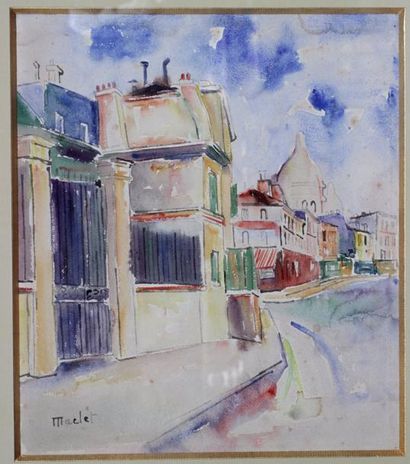 null Elisée MACLET ( 1881 - 1962 )
Montmartre avec le Sacré-Coeur
Aquarelle signée...
