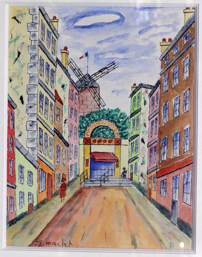 null Elisée MACLET ( 1881 - 1962 )
Le moulin de la galette à Montmartre
Aquarelle...