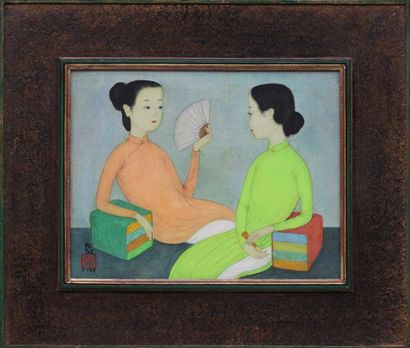 null TRUNG THU MAI (1906-1980)
LA CONVERSATION
Technique mixte d'aquarelle et d'encre...
