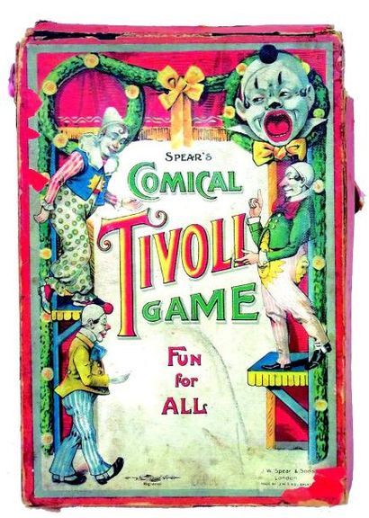 null «Spear 's Comical TIVOLI Game», jeu de billes en cartonnage avec belle chromolithographie...
