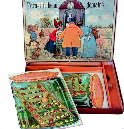 null «Fera t-il beau demain?» Jeu en cartonnage avec 4 cartons. Etat moyen
Format:...