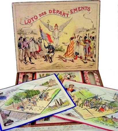 null «Loto des Départements», complet
Format: 32x27 cm. Marque M.D. de la maison...