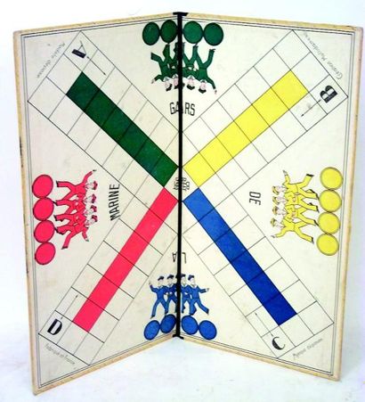 null «Jeu de la Quille» en cartonnage
Format: 41x22 cm. + plateau de jeu du jeu «Les...