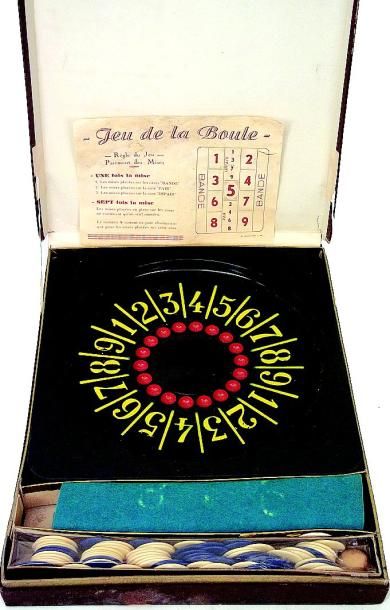 null Jeu de la Boule (marque déposée Aux quatre as) Complet avec la roulette et la...