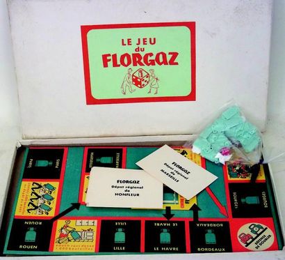 null «Jeu de FLORGAZ» jeu publicitaire en cartonnage avec le plateau et les accessoires...