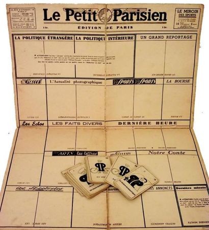 null Jeu publicitaire du journal «le Petit Parisien» avec le jeu de cartes assor...