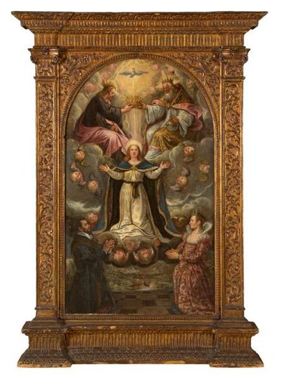 null Attribué à Domenico TINTORETTO (1560 - 1635)

Le couronnement de la Vierge

Toile...