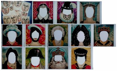 null Album de “métamorphoses” avec 12 planches de visages et 12 de coiffures historiques....