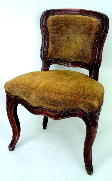 Belle chaise d'enfant ancienne en bois ciré...