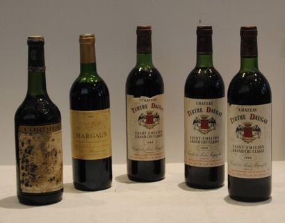 null 5 bout 1 CHT GRUAUD LAROSE 1975 (4CM, ETIQ TACHEE) 1 CHT DE L'ENCLOS MARGAUX...