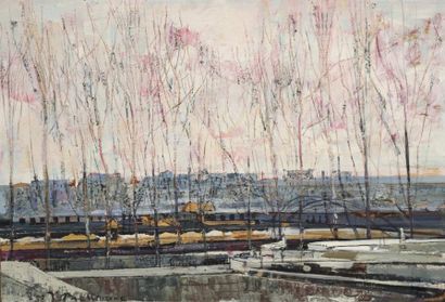 Joseph PRESSMANE (1904-1967) 
Bord de Seine
Huile sur toile, signée en bas à gauche
49...