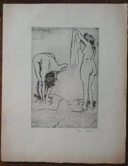 Suzanne VALADON (1865-1938) 
La toilette
Gravure non numérotée et signée en bas à...