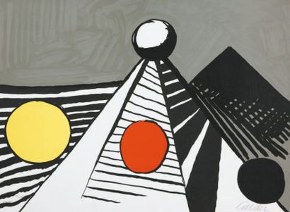 Alexander CALDER (1898-1976) LE BATEAU LAVOIR Lithographie en couleurs Signée en...