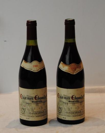 null 2 bout CHARMES CHAMBERTIN CLAUDE DUGAT 1989 ( 1 collerette tachée)