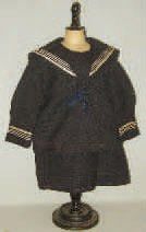 null Costume marin en laine pour enfant de 3/5 ans ou grande poupée, en deux parties....