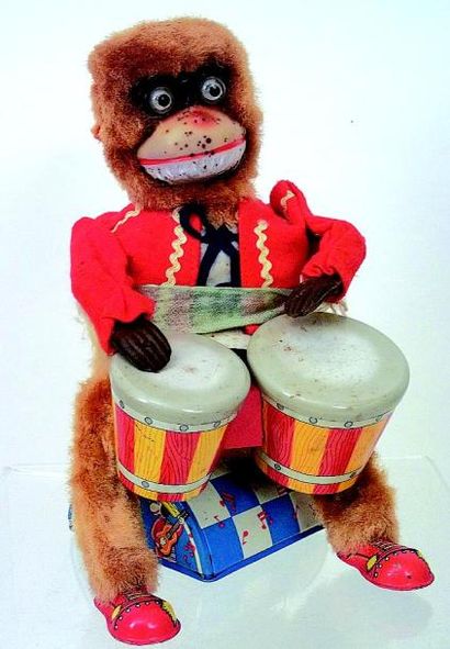 null « Singe Jouant avec deux tambourins », battery toy ne fonctionnant plus + singe...